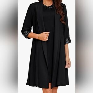 Plus Size Chiffon Dress with 3/4 Jacket